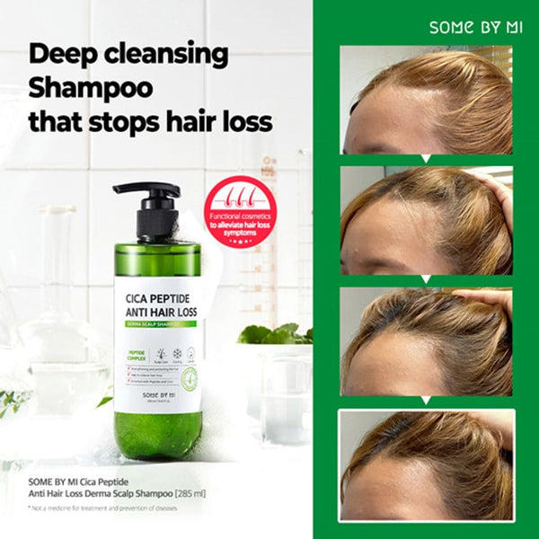 Some By Mi Cica Peptide Anti Hair Loss Derma Scalp Shampoo (285ML) -  muj beauty