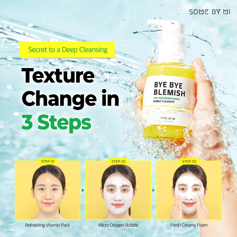 Some By Mi Bye Bye Blemish Vita Tox Brightening Bubble Cleanser (120G) -  muj beauty